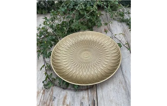 Dekoteller Gold mit Sonnenmuster, Ø 38 cm, Kunststoff